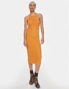 Patrizia Pepe Коктейлна рокля 2A2735/K186-W362 Екрю Slim Fit