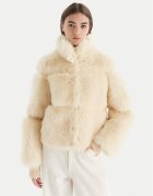 Patrizia Pepe Кожено палто 2O0174 E077 W405 Екрю Regular Fit