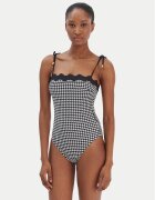 Seafolly Бански костюм Gia Check Ric Rac 11097-282 Черен