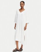 Selmark Плажна рокля V-Neck BN395 Бял Relaxed Fit