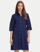 Selmark Рокля тип риза BM033 Екрю Relaxed Fit