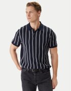 Tommy Hilfiger Тениска с яка и копчета Vertical MW0MW41949 Тъмносин Regular Fit