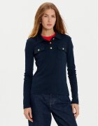 Tommy Hilfiger Тениска с яка и копчета WW0WW45308 Екрю Slim Fit