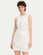 Tommy Jeans Дънкова рокля DW0DW20420 Екрю Slim Fit