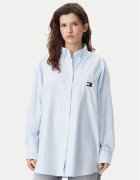 Tommy Jeans Риза Badge DW0DW20289 Светлосиньо Oversize