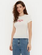 Tommy Jeans Тишърт DW0DW19435 Екрю Slim Fit