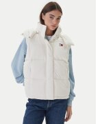 Tommy Jeans Жилетка за костюм Tjw Alaska Grid Down Vest DW0DW21627 Екрю Regular Fit