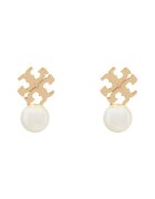 Tory Burch Обици LOGO AND PEARL STUD EARRINGS 184421