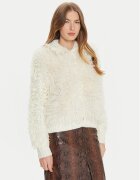 Twinset Кожено палто 242TT3250 Екрю Regular Fit