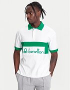 United Colors of Benetton Тениска с яка и копчета 3MCYU301U Regular Fit