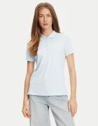 United Colors of Benetton Тениска с яка и копчета 3TQJD300W Светлосиньо Slim Fit
