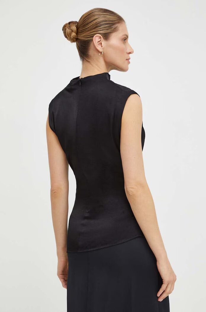 2NDDAY Блуза 2ND Portia TT - Satin Ease в черно с изчистен дизайн 2239138250