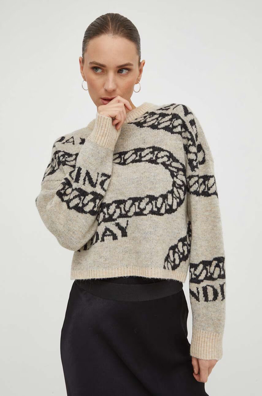 2NDDAY Пуловер с вълна 2ND Chain TT - Soft Jacquard