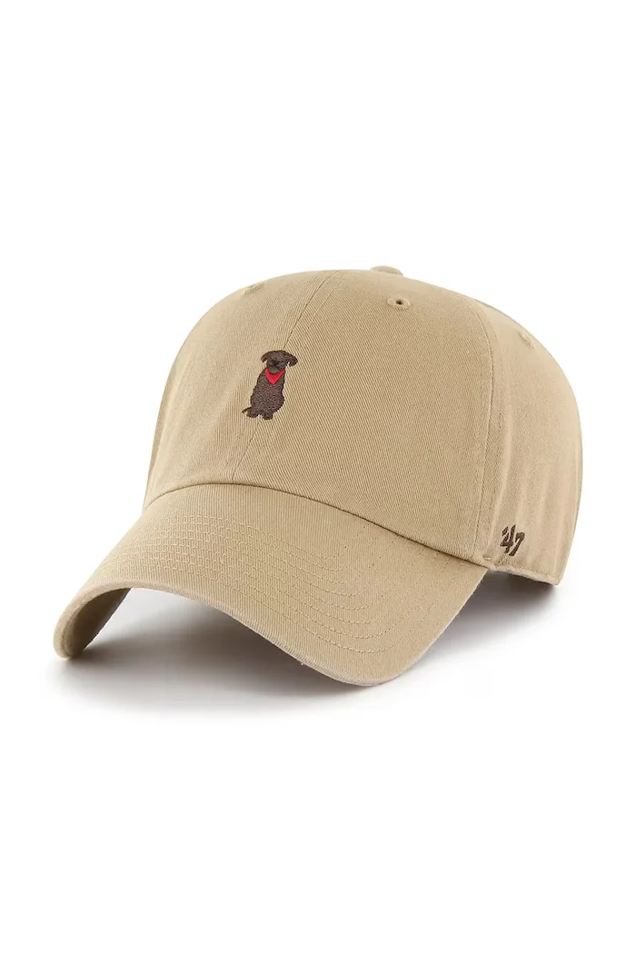 47 Brand Памучна шапка с козирка Dog Base Runner Icon в бежово с изчистен дизайн XX-BSRIC1411GWS-KH