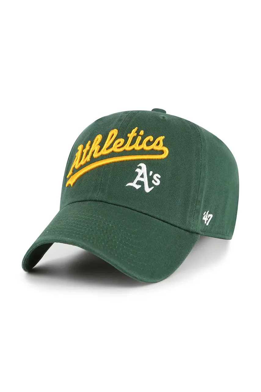 47 Brand Памучна шапка с козирка MLB Athletics
