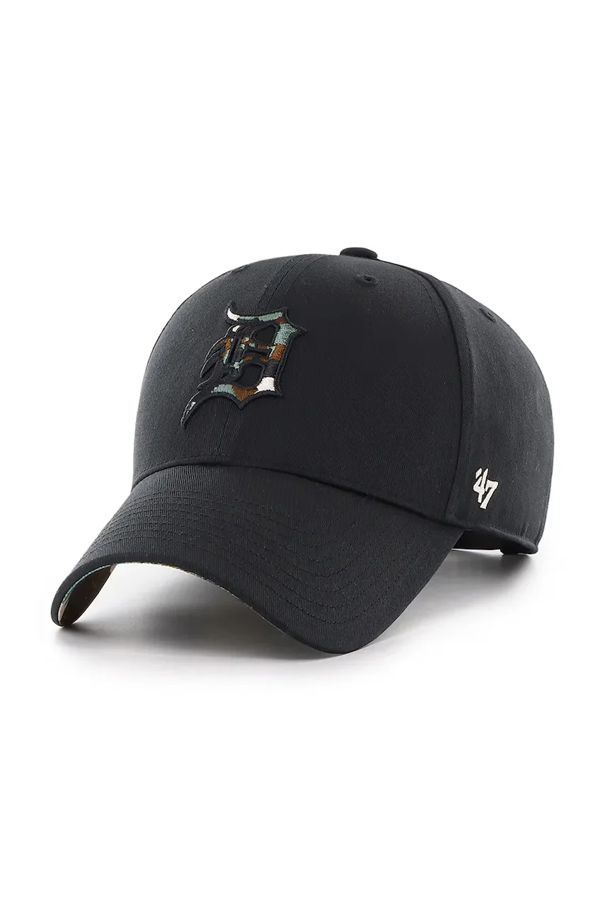 47 Brand Памучна шапка с козирка MLB Detroit Tigers