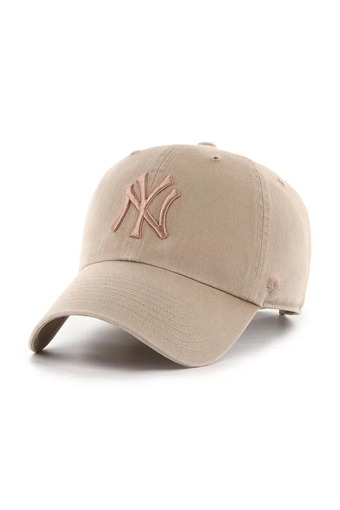 47 Brand Памучна шапка с козирка MLB New York Yankees в кафяво B-NLRGW17GWS-V1