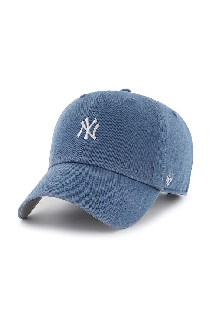47 Brand Памучна шапка с козирка MLB New York Yankees в синьо с апликация B-BSRNR17GWS-TB
