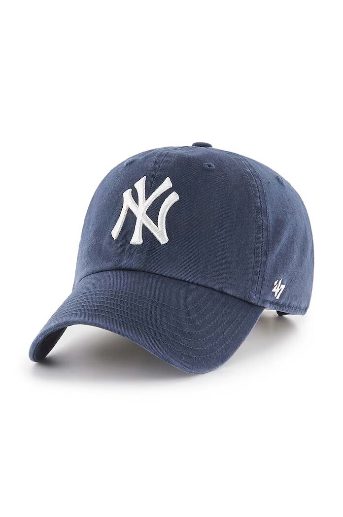 47 Brand Памучна шапка с козирка MLB New York Yankees в тъмносиньо с апликация B-RGW17GWS-NY