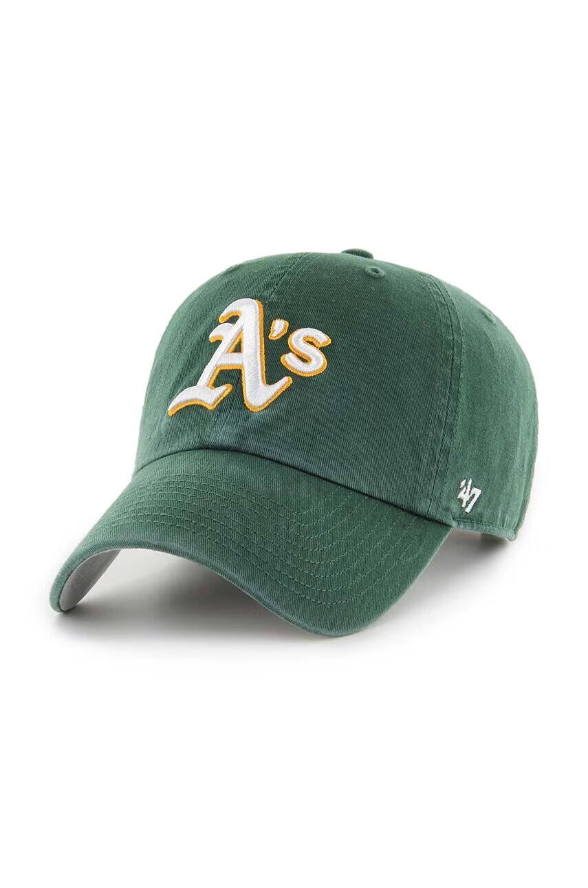 47 Brand Памучна шапка с козирка MLB Oakland Athletics