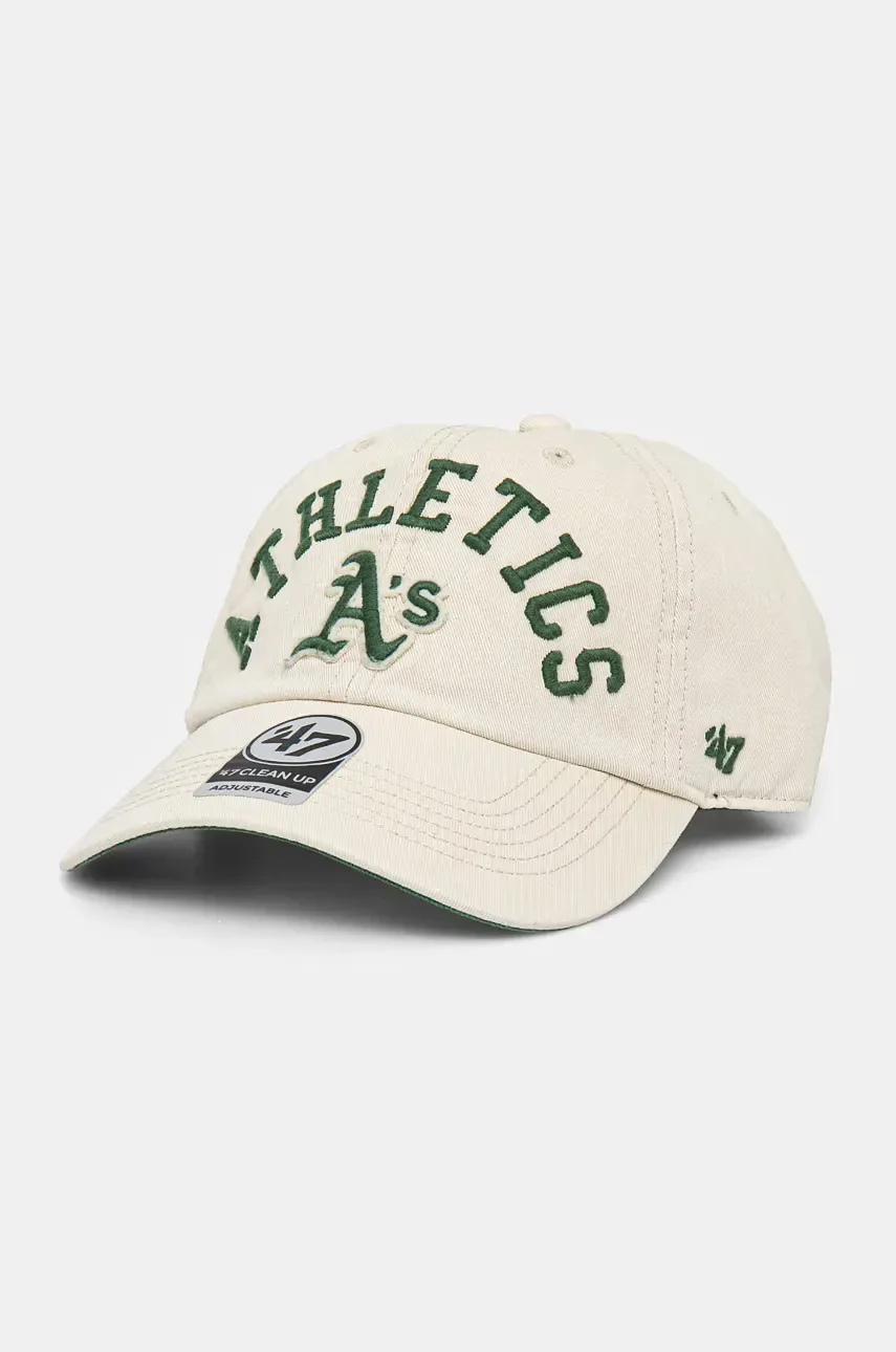 47 Brand Памучна шапка с козирка MLB Oakland Athletics