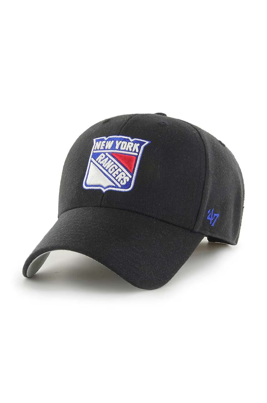 47 Brand Памучна шапка с козирка NHL New York Rangers