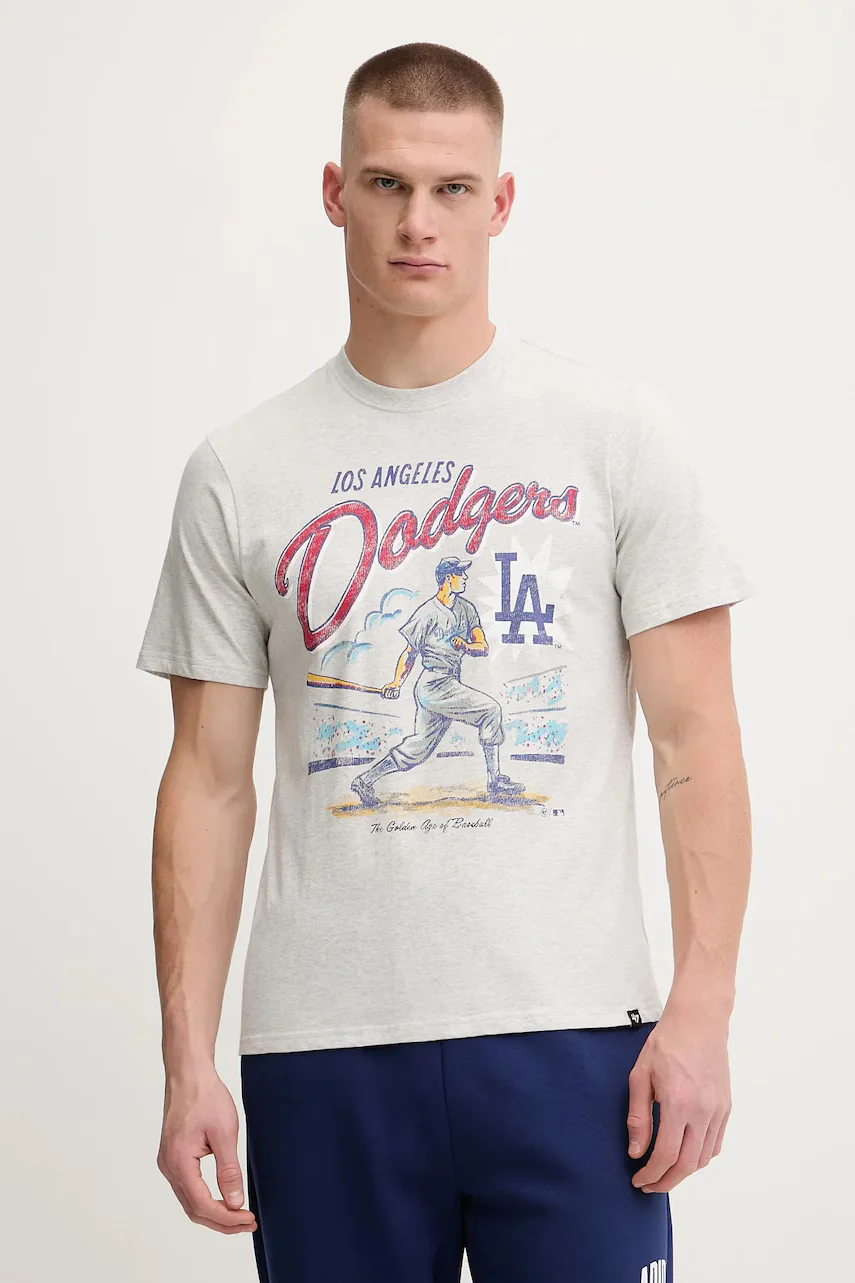 47 Brand Памучна тениска MLB Los Angeles Dodgers