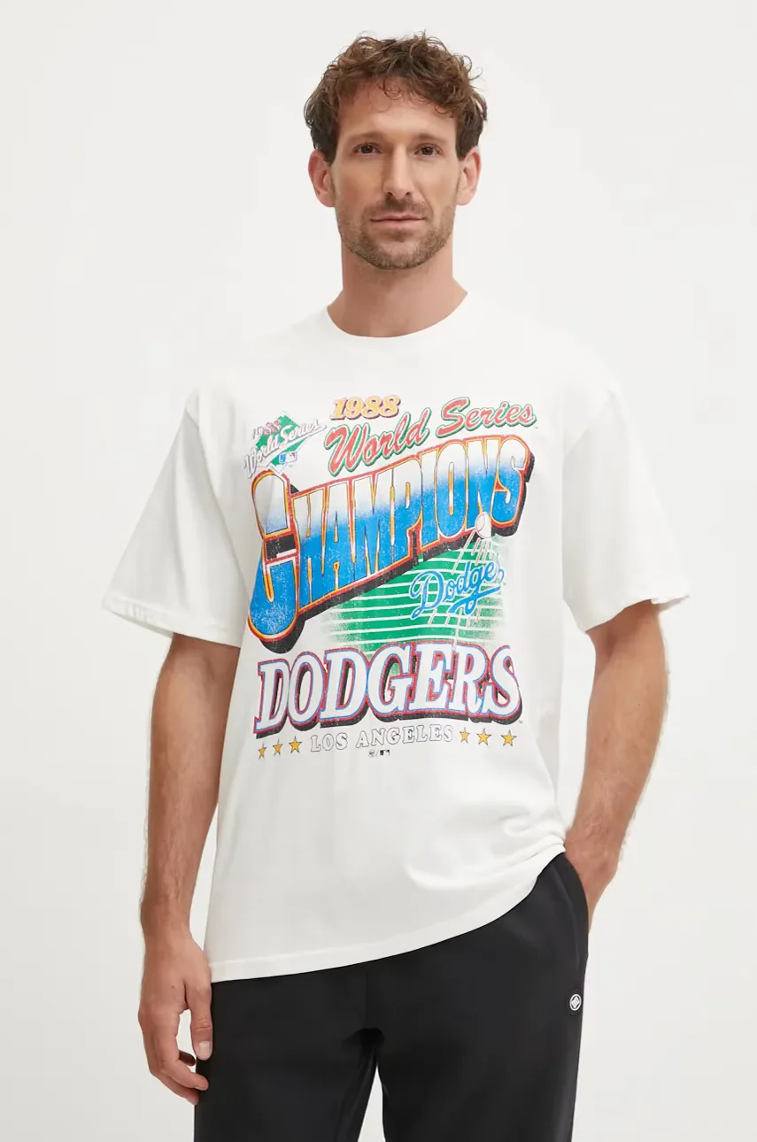 47 Brand Памучна тениска MLB Los Angeles Dodgers