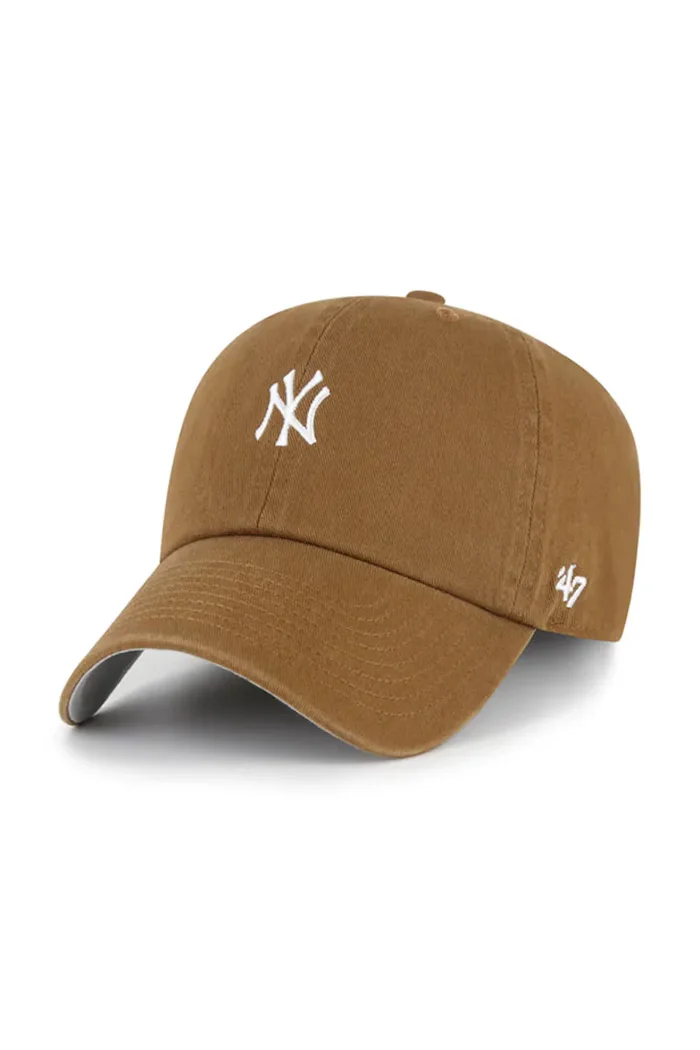 47 Brand шапка с козирка от памук MLB New York Yankees кафява B-BSRNR17GWS-L5