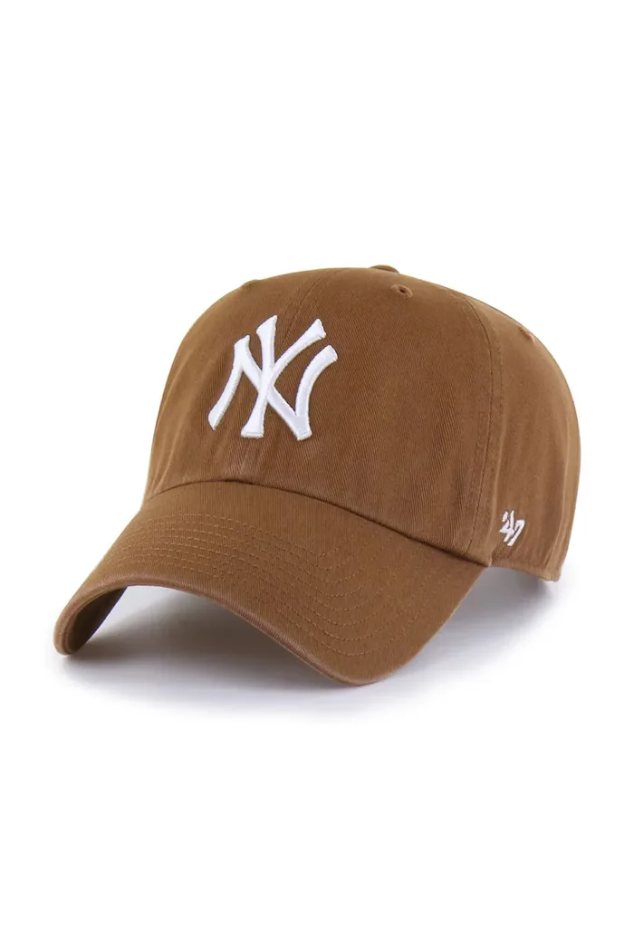 47 Brand шапка с козирка от памук MLB New York Yankees кафява B-NLRGW17GWS-L5