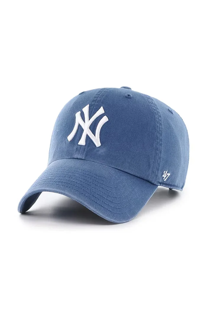 47 Brand шапка с козирка от памук MLB New York Yankees синя B-NLRGW17GWS-TBA