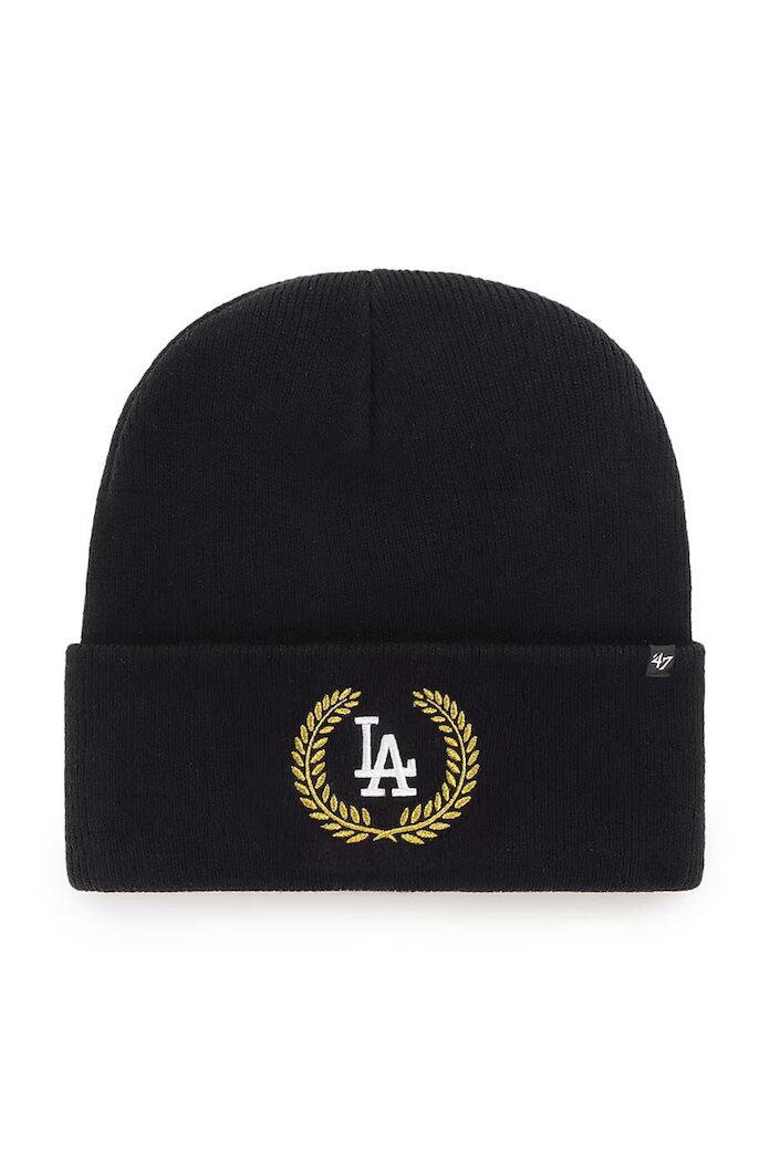 47 Brand Шапка с вълна MLB Los Angeles Dodgers в черно