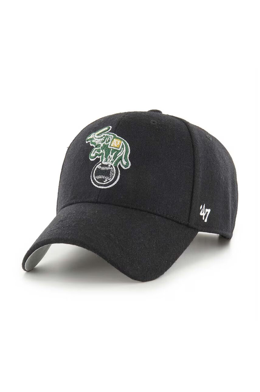 47 Brand Вълнена шапка с козирка MLB Oakland Athletics