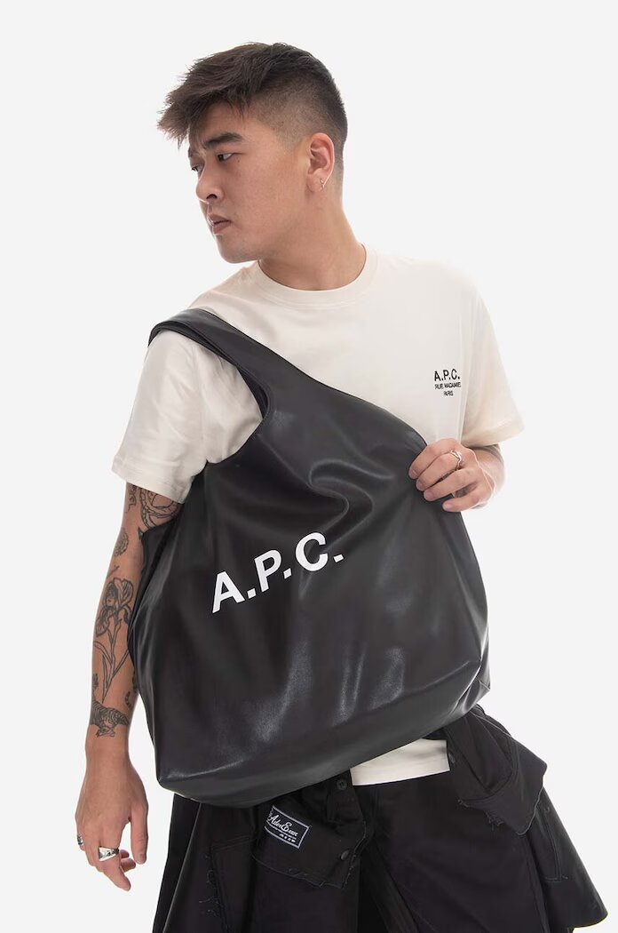 A.P.C. чанта от имитация на кожа tote ninon черна PUAAT.M61565