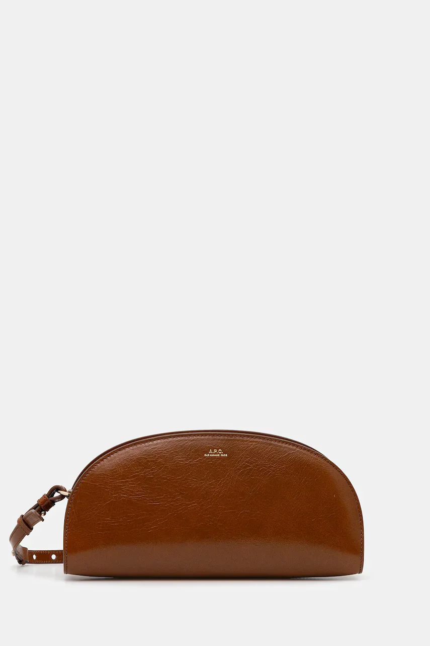 A.P.C. Кожена чанта sac demi-lune shoulder