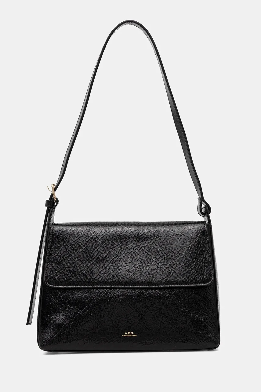 A.P.C. Кожена чанта sac virginie flap