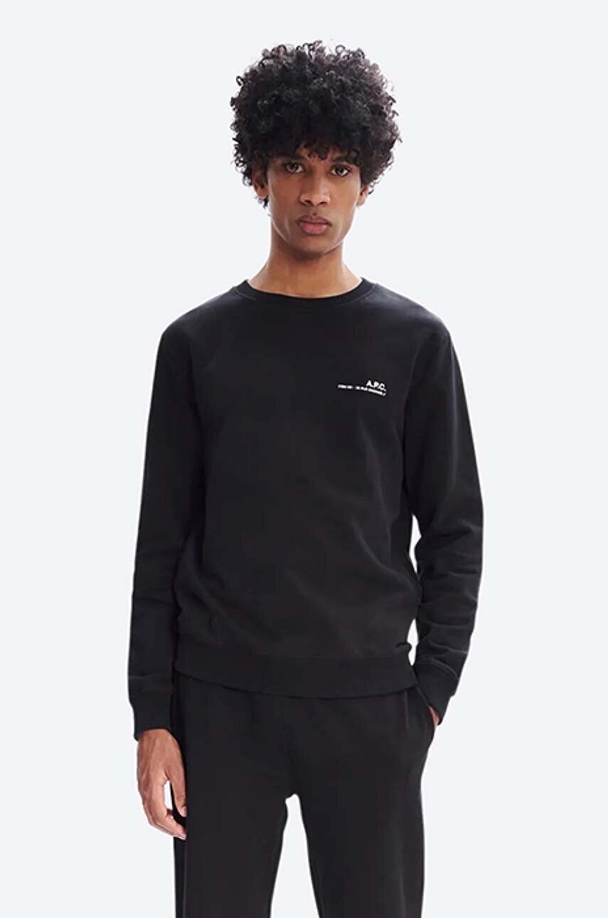 A.P.C. Памучен суичър Sweat Item COEAS-H27608 BLACK
