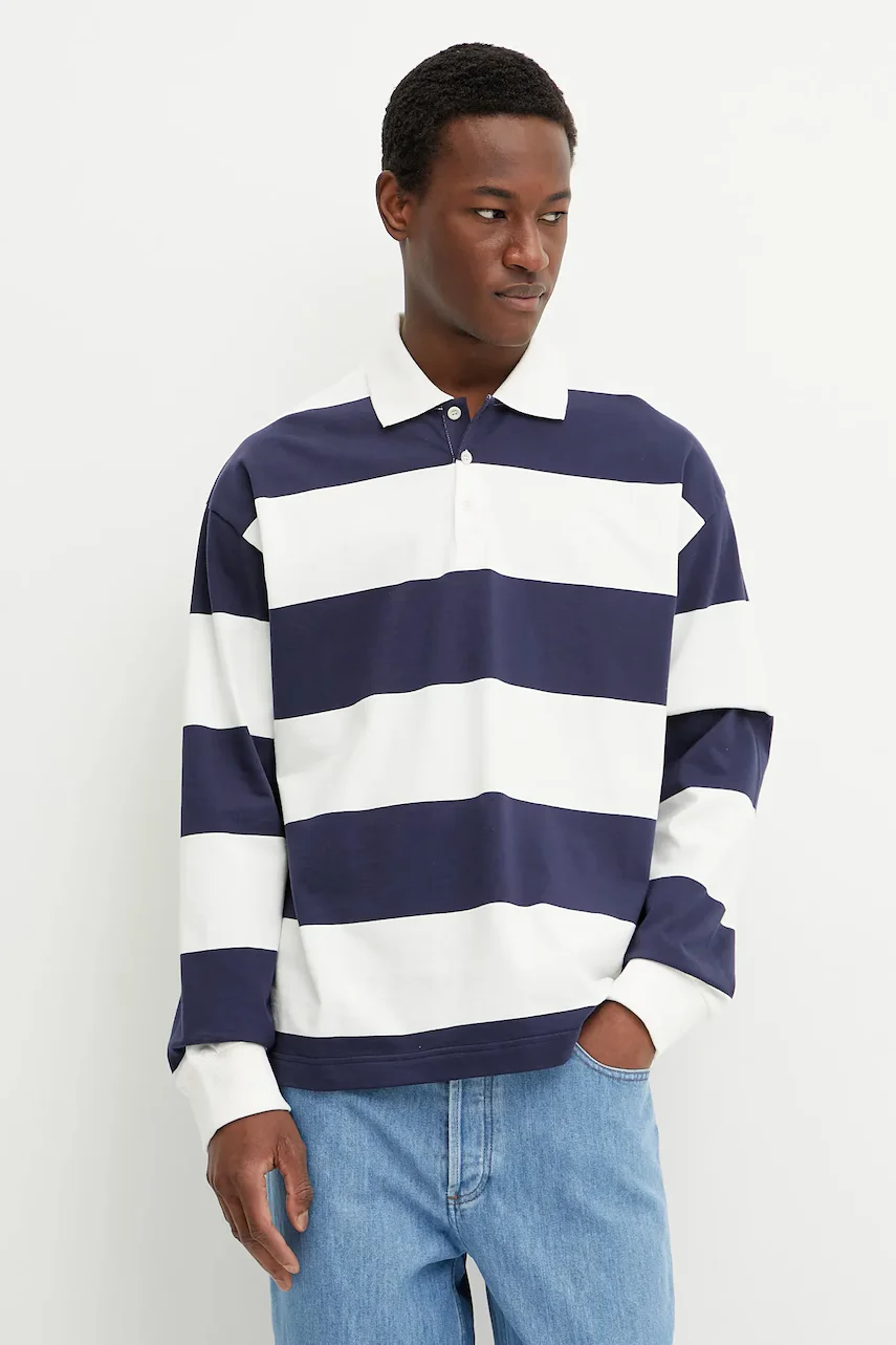 A.P.C. Памучна блуза с дълги ръкави polo riley