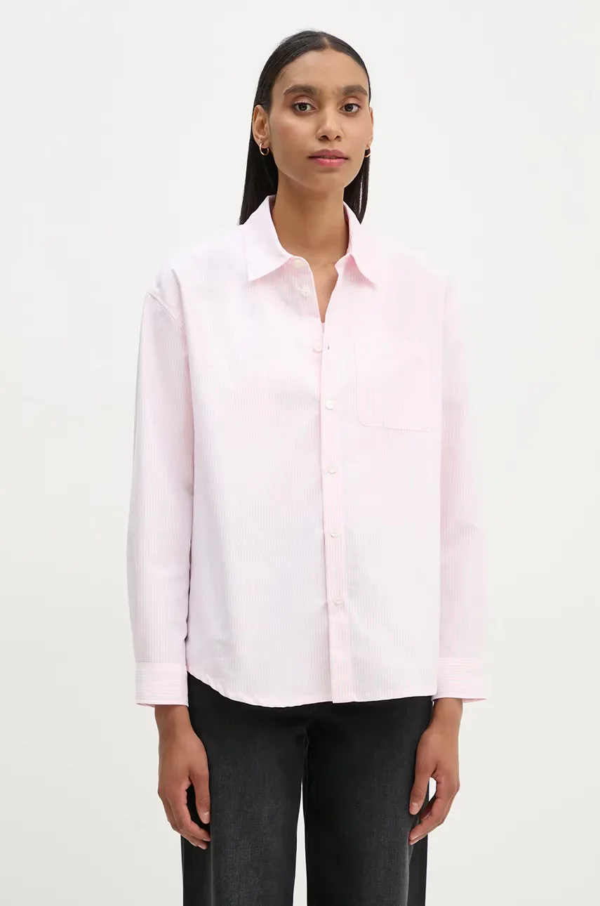 A.P.C. Памучна риза chemise boyfriend logo