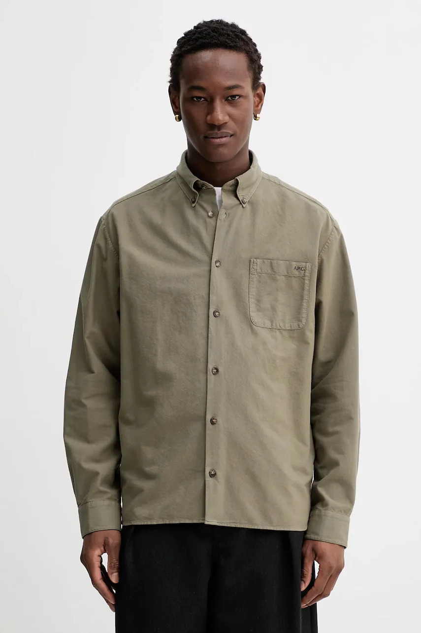 A.P.C. Памучна риза Chemise Mateo Logo