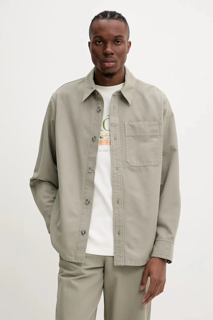 A.P.C. Памучна риза surchemise basile brodee poitrine