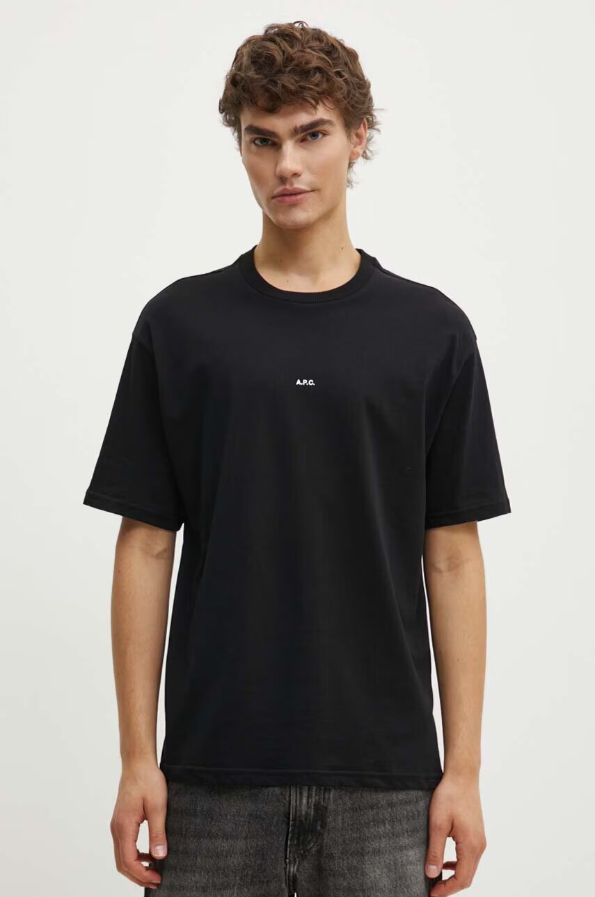 A.P.C. Памучна тениска t-shirt boxy micro logo GOTS