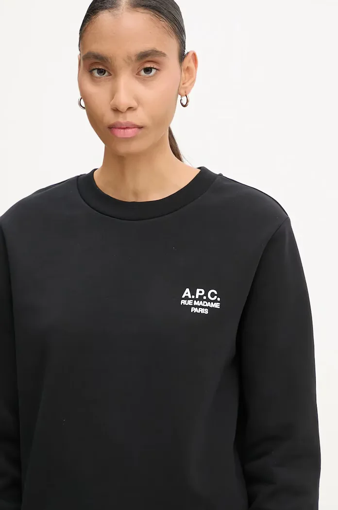 A.P.C. Суичър standard rue madame GOTS в черно с апликация COHBV.M27913