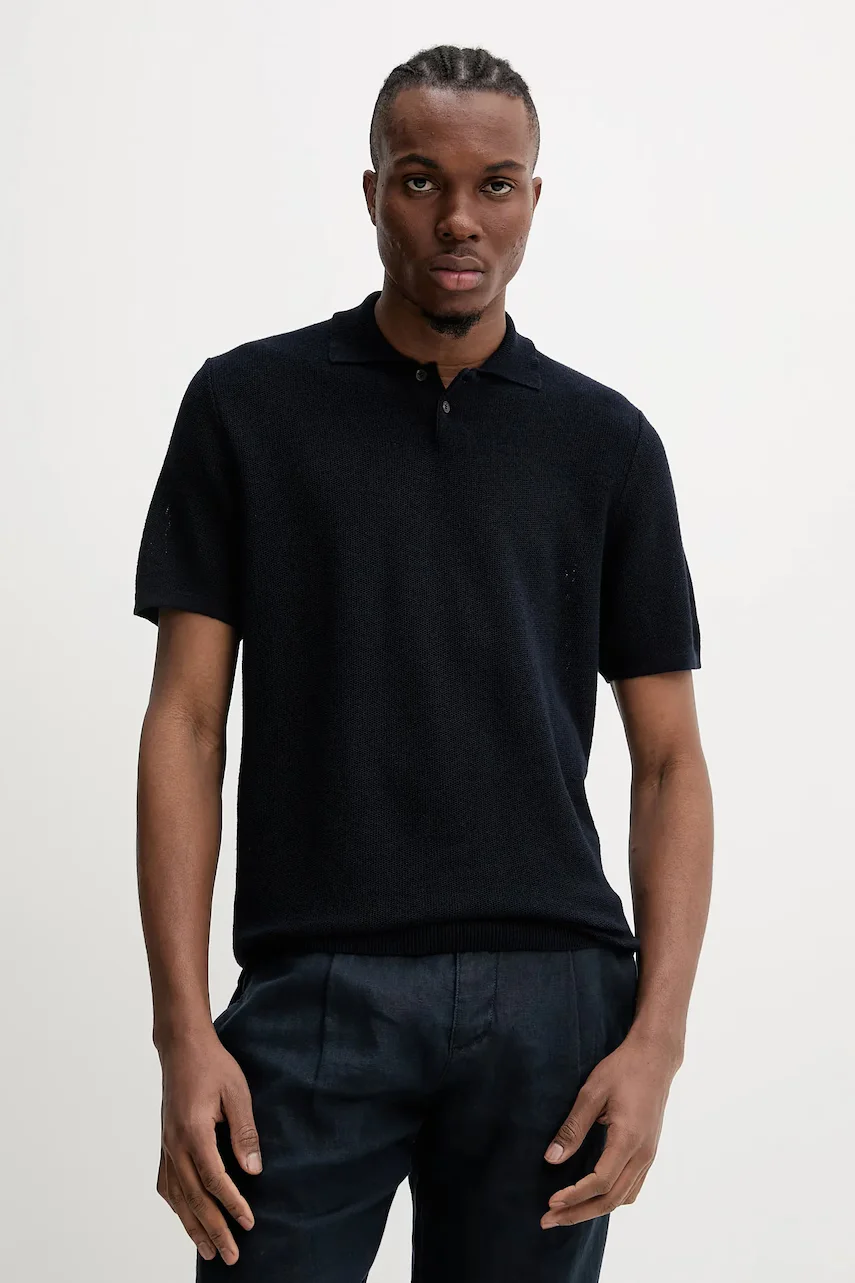 A.P.C. Тениска с яка с лен polo jay