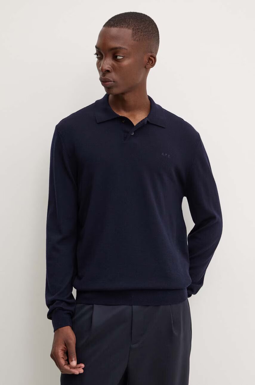 A.P.C. Вълнен пуловер polo jacob logo
