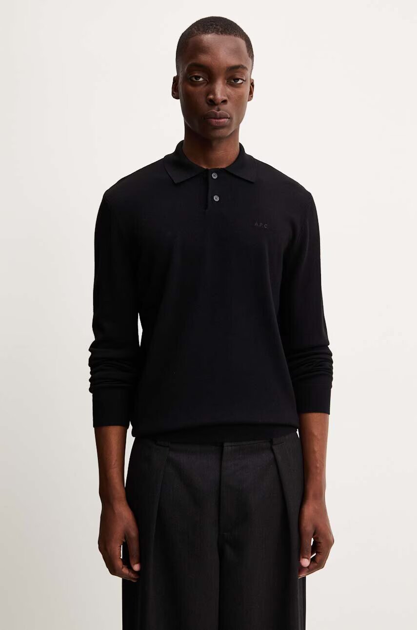 A.P.C. Вълнен пуловер polo jacob logo