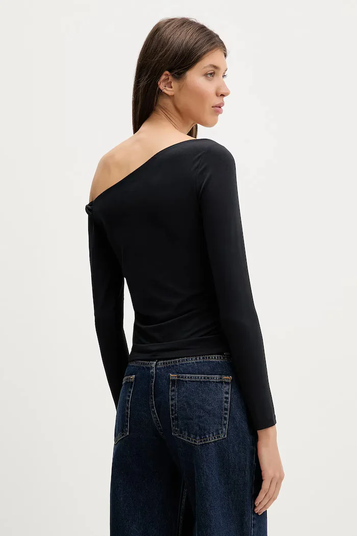 Abercrombie & Fitch Блуза с дълги ръкави дамска в черно KI139-5885-900