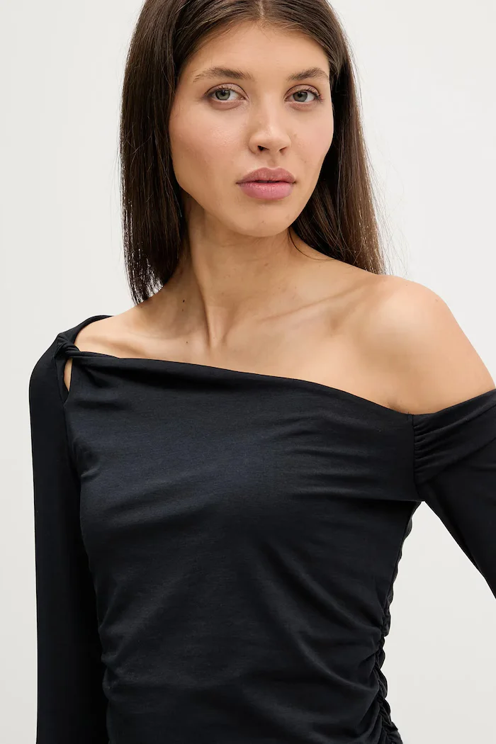 Abercrombie & Fitch Блуза с дълги ръкави дамска в черно KI139-5885-900