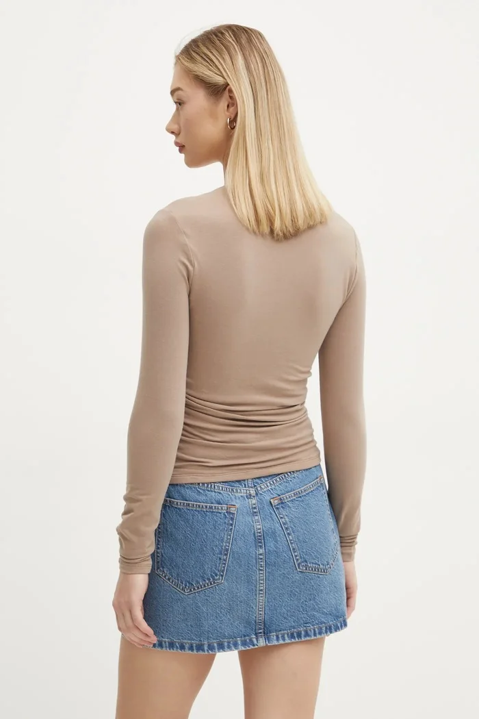 Abercrombie & Fitch Блуза с дълги ръкави в бежово KI139-4893