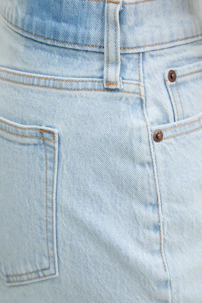Abercrombie & Fitch Дънкова пола в синьо къса със стандартна кройка KI143-5085